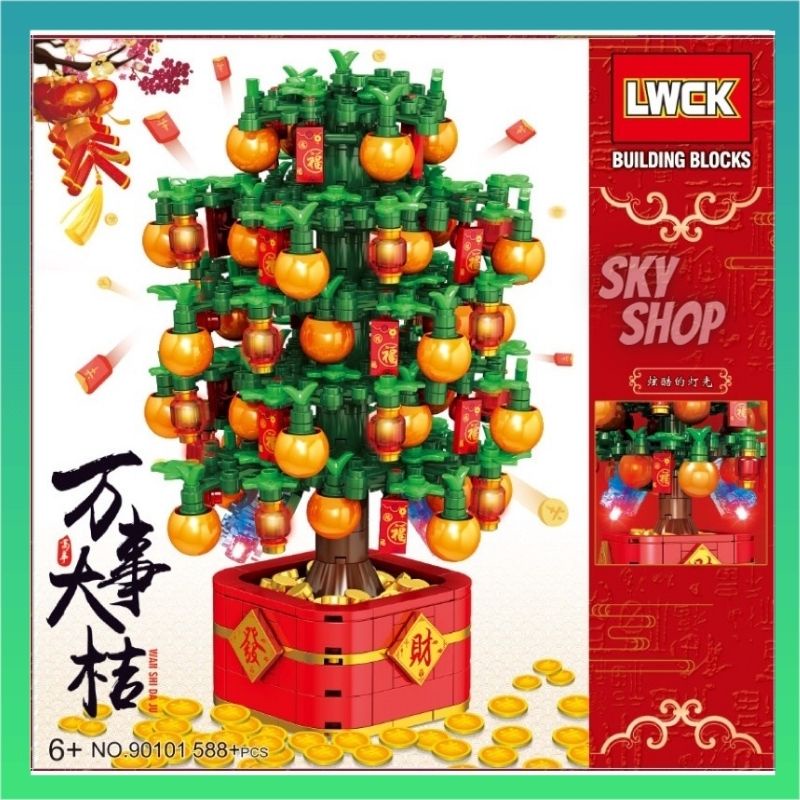️ ️ReadyStocks CNY tree light blocks toys 乐玩90101 灯光 桔子树 积木玩具 新春贺岁 创意拼插 ...