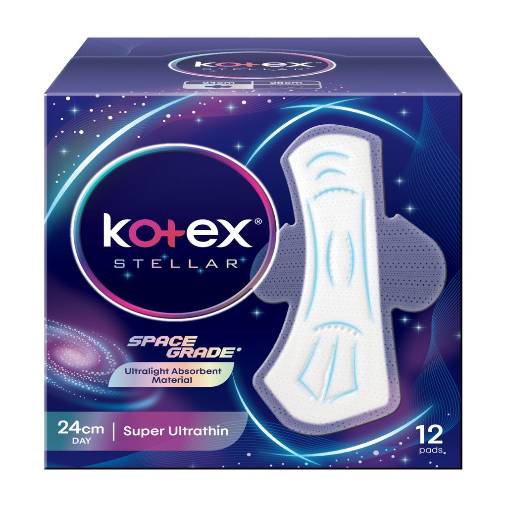 Kotex Stellar Super Ultrathin Sanitary Pad 24 cm 12 pads Unscented