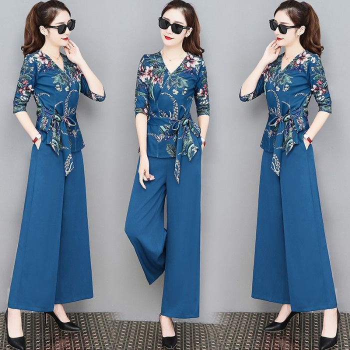 Office Ladies Suit Korean Fashion Women Set Wear Short Sleeve Top+