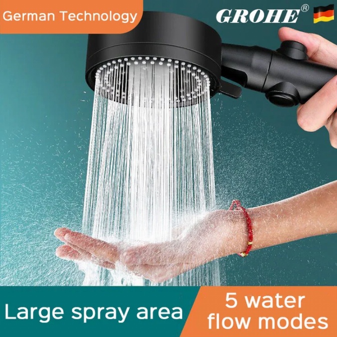 5 Modes High Pressure Handheld Shower Bath Heads SPA Nozzle Bathroom ...