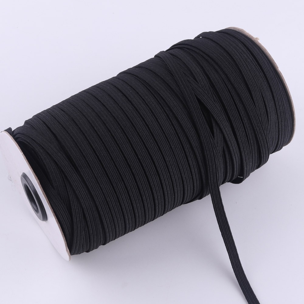 Flat Elastic 6mm, Black - Fast Delivery