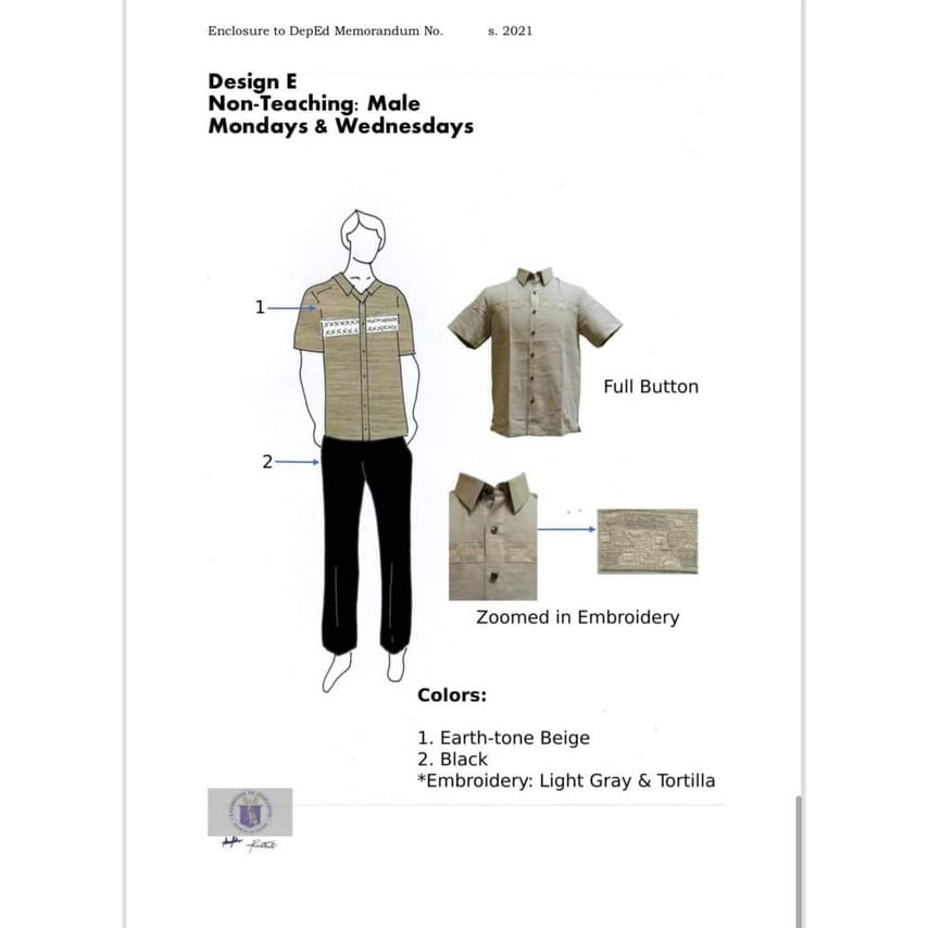 New male Non-teaching personnel Deped UNIFORM fabric uniform for SY ...