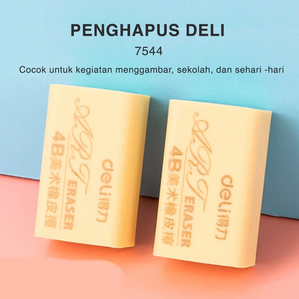 Deli Eraser / Penghapus Hapusan Penghapus 4B Tidak Mudah Patah 7544 - Gambar 2