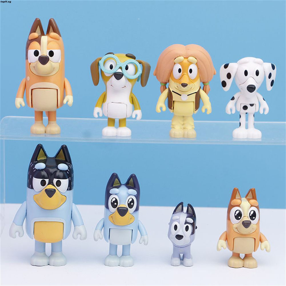 12PCS/8PCS Bluey Playtime Anime Action Figure PVC Toys Collection ...