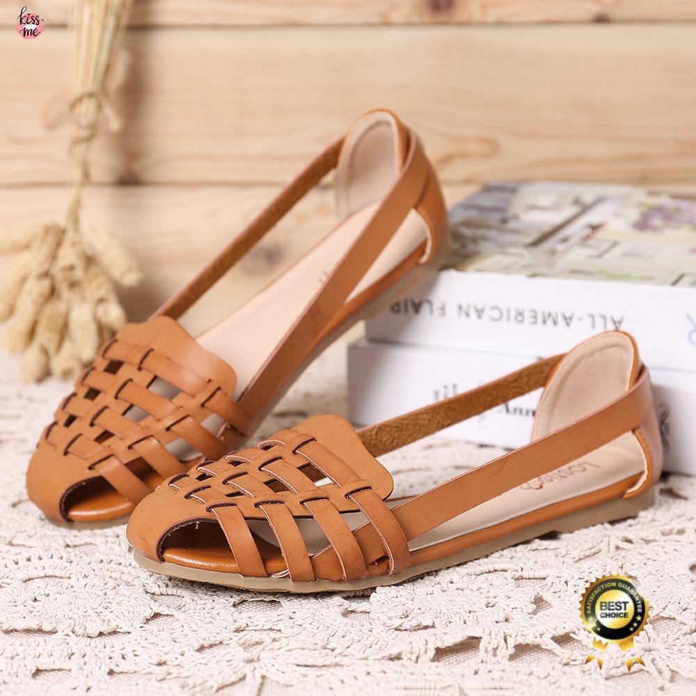 Pld Lostisy Women Hollow Out Pattern Closed Toe Slip On Sandals Shopee Singapore 