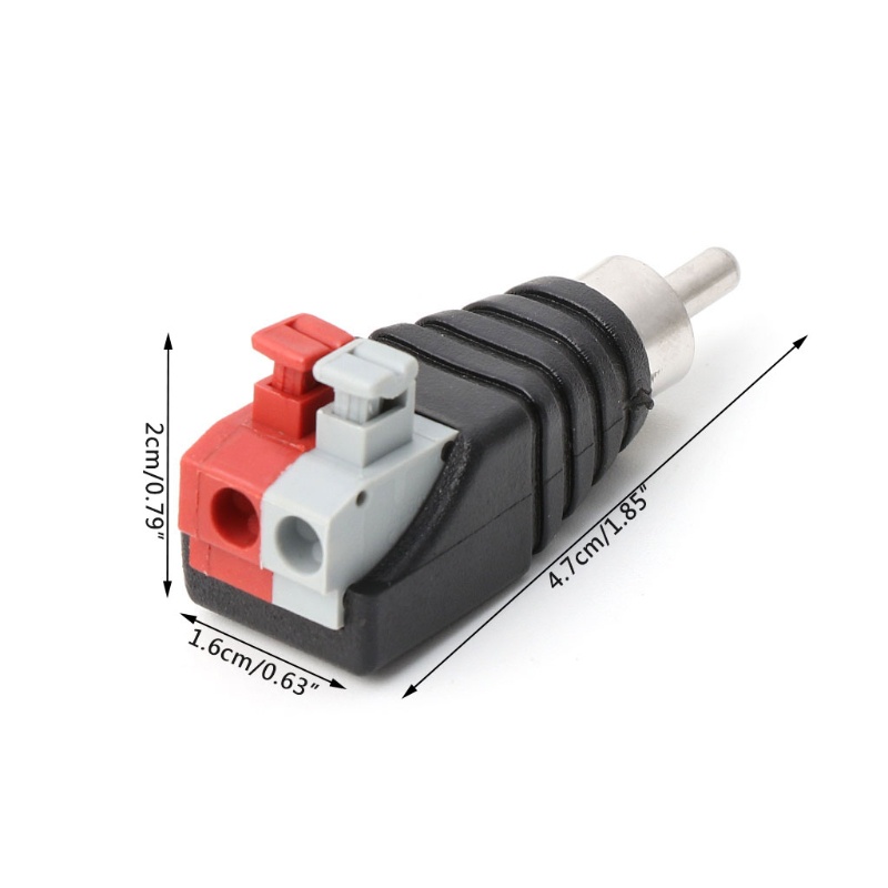 moon4 Speaker Wire A V Cable to o Male RCA Connector Adapter Jack Press ...