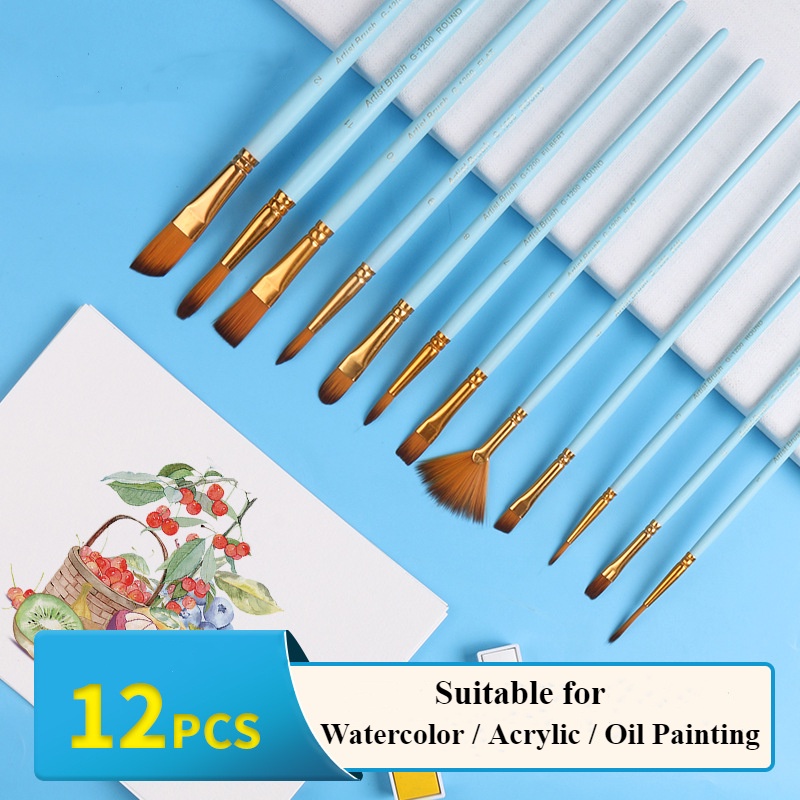 Giorgione 12PCS Set Painting Brushes For Acrylic Watercolor Oil ...