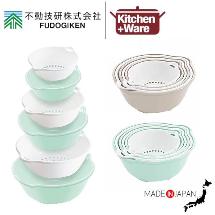 [Japan] Fudo Giken Colander and Bowl 6Piece Set *Colours Given at