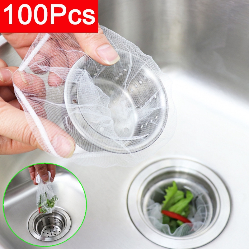 100Pcs Disposable Kitchen Anti-Clogging Sink Filter Garbage Bag Use for ...