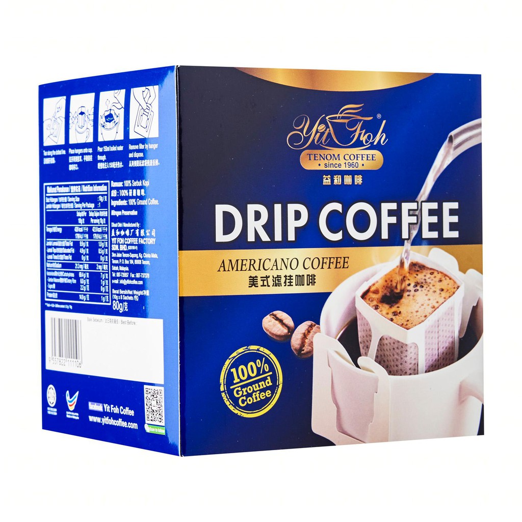 Yit Foh Tenom Americano Drip Coffee Shopee Singapore