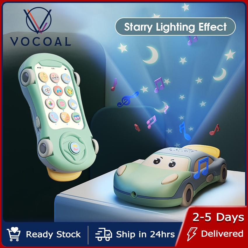 Vocoal Baby Toy Phone for Learning and Playing Baby Toys Children Toy with Music Story Player and Light Early Learning Silicone Cover Toddler Toy for Kids Boys and Girls Cell Phone Mobile Phone Teleph