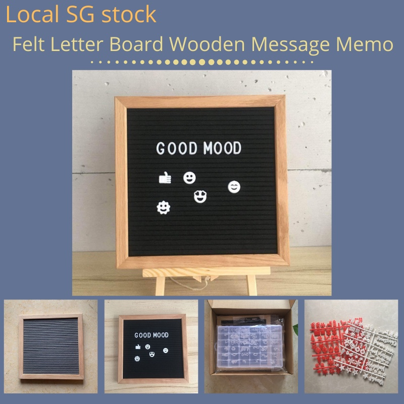 【SG Stock】Felt Letter Board Wooden Frame Message Memo Letters Events Christmas Festive Birthday Party Gift Decoration