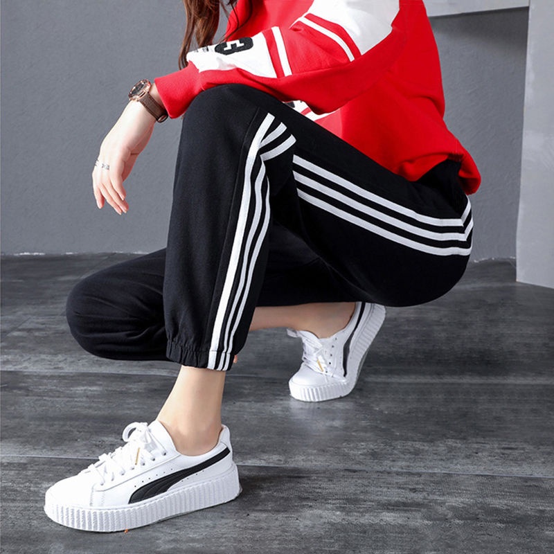 Red stripe hot sale joggers womens