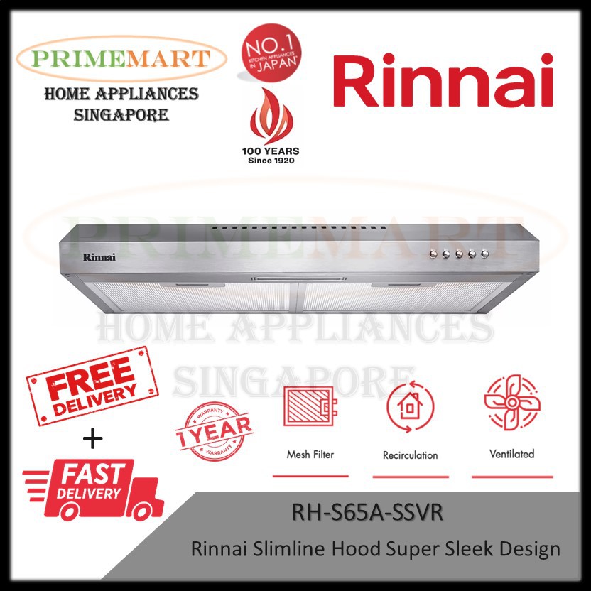 Rinnai RH-S65A-SSVR Slimline Hood Super Sleek Design + 2 Year Local ...