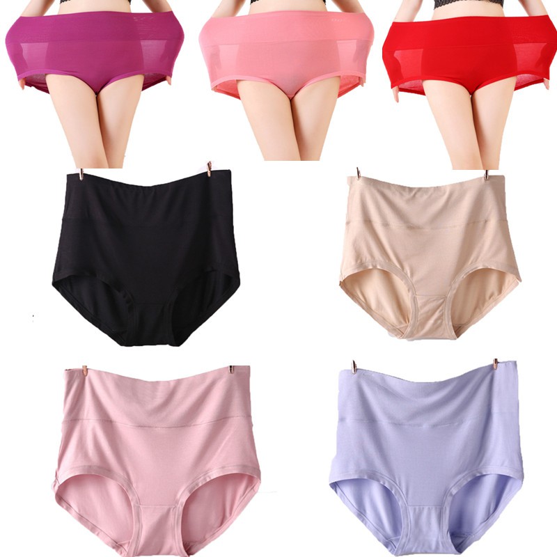 70-120kg Plus Size Ladies Underwear High Waist Stretchy Soft Women Brief  Panties