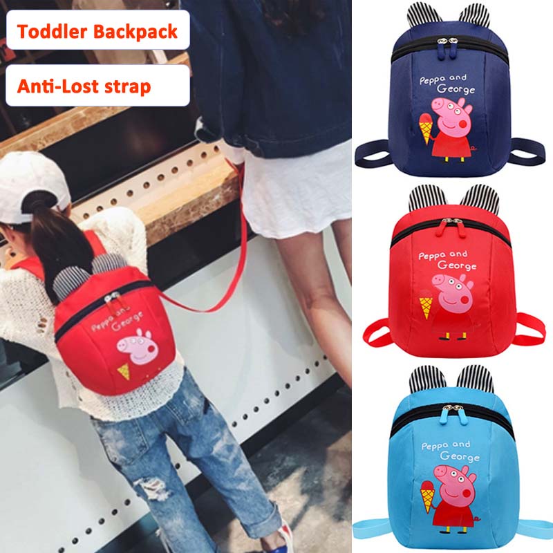 Toddler Boys Girls Kids Peppa pig Backpack Cartoon Safety Anti Lost Strap Rucksack with Reins kids schoolbag Shopee Singapore