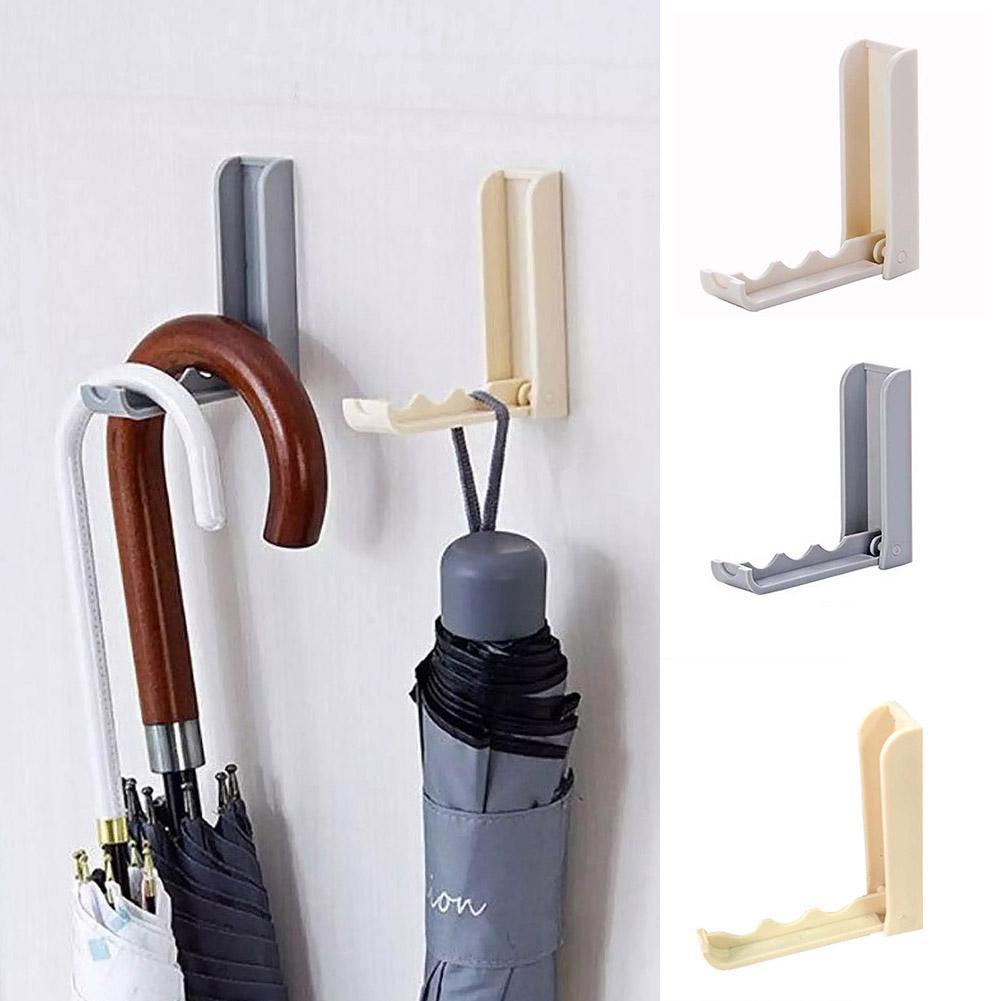 Foldable Door Hooks Self-adhesive Clothes Umbrella Hangers Hole-free 