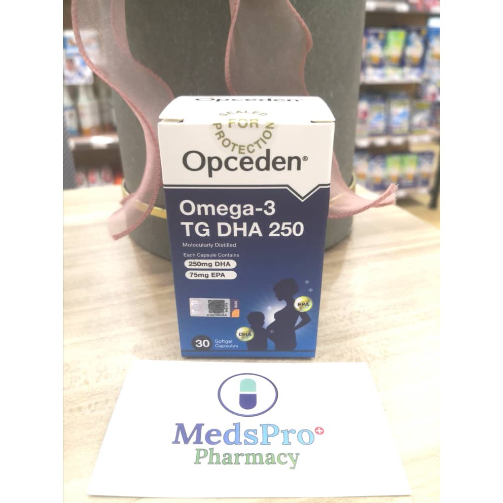 MedsPro Opceden Omega3 TG DHA 250 500mg 30 Softgel Capsules (EXP 30/12