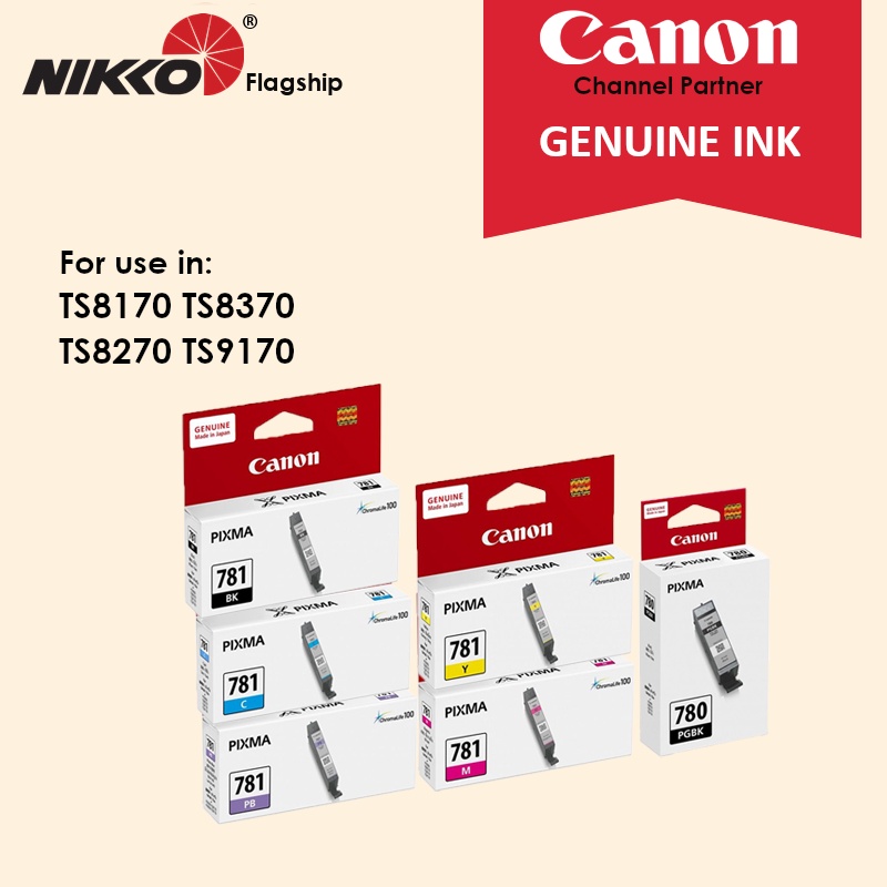 Canon PGI780 PGBK CLI781 Black Cyan Magenta Yellow Photo Blue Ink ...