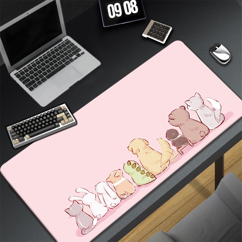 Pink Mouse Pad Kawaii Desk Mat Cute Animals Mause Pad Gaming ...