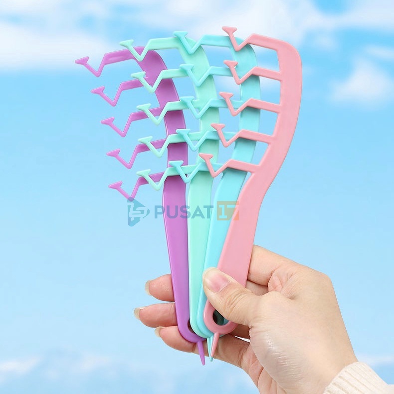 PUSAT17 SISIR RAMBUT ZIGZAG / SISIR RAMBUT ZIG ZAG STYLE / SISIR RAMBUT KOREA SISIR RAMBUT PANJANG / HAIR COMB PARTING - Gambar 4