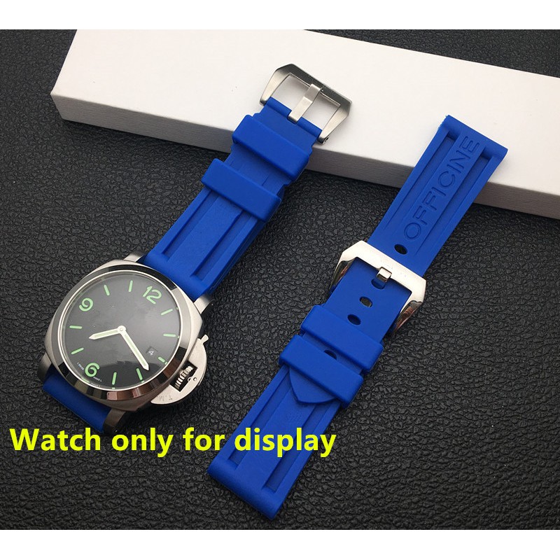 Top quality 22mm 24mm new Blue watch band soft Silicone Rubber