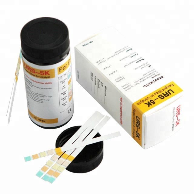 100 Pcs URS-5K Glucose pH Protein Ketone Blood Urine Test Strip Reagent ...