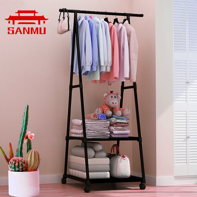 Clothes Rack Clothes Hanger Simple Coat Rack Floor Indoor Folding ...