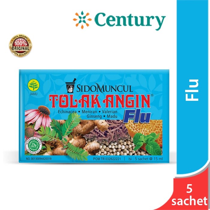 TOLAK ANGIN CAIR FLU 1 BOX ISI 5 SASHEET @ 15 ML/MASUK ANGIN/KEMBUNG/DAYA TAHAN TUBUH/