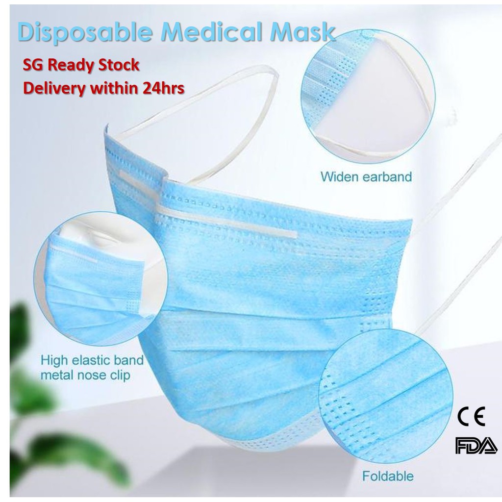 【SG Ready Stock】Disposable Medical Mask | 3 Layers | 95% BFE | Premium ...