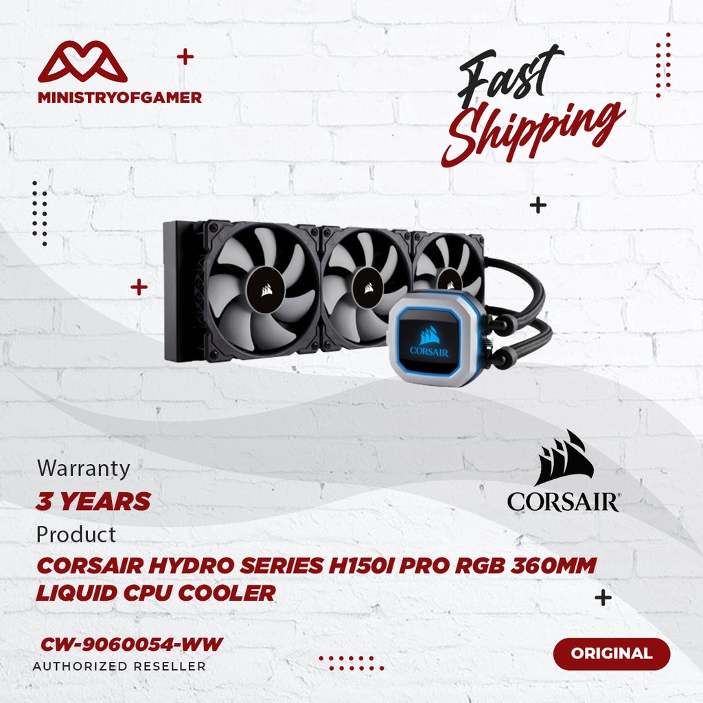 CORSAIR H150 RGB 360mm LIQUID CPU COOLER CW9060054WW (requires a
