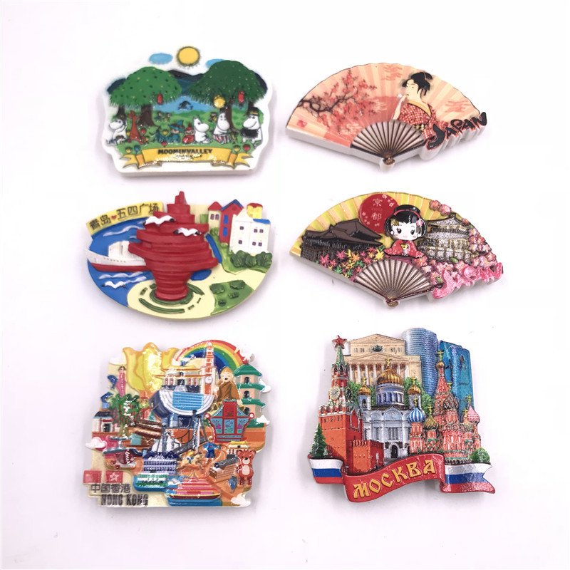 World Fridge Fridge Hong Kong Russia Resin Fridge World Travel Souvenir