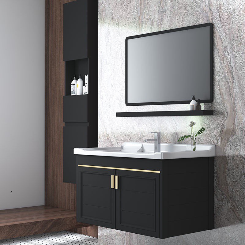Black wash basin combination space aluminum bathroom