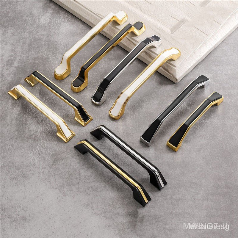 【Ready stock】Nordic cabinet handle Black/Gold handles Wardrobe knob ...