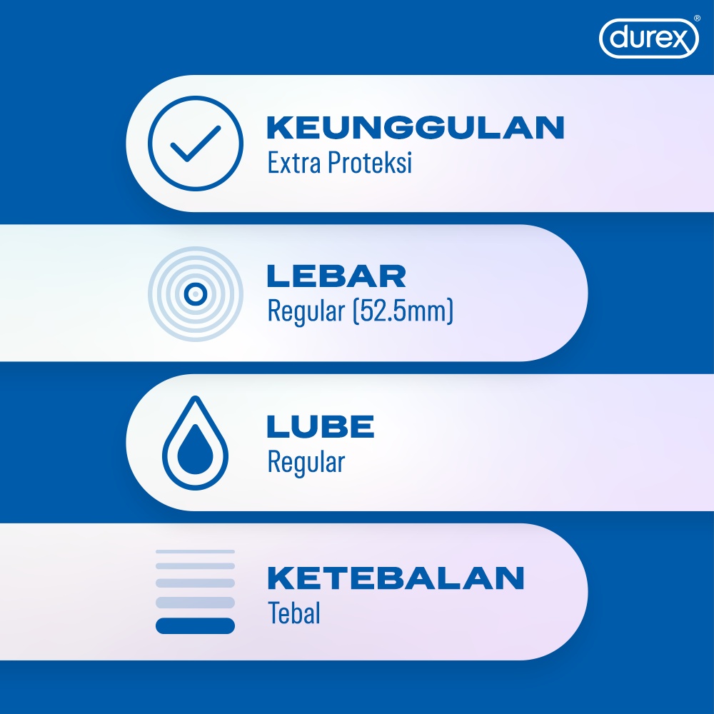 Durex Extra Safe - 12s (Kondom Pria Lebih Tebal Dengan Extra Lubricant, Memberikan Proteksi Lebih Tanpa Mengurangi Kenikmatan. Alat Kontrasepsi) - Gambar 2
