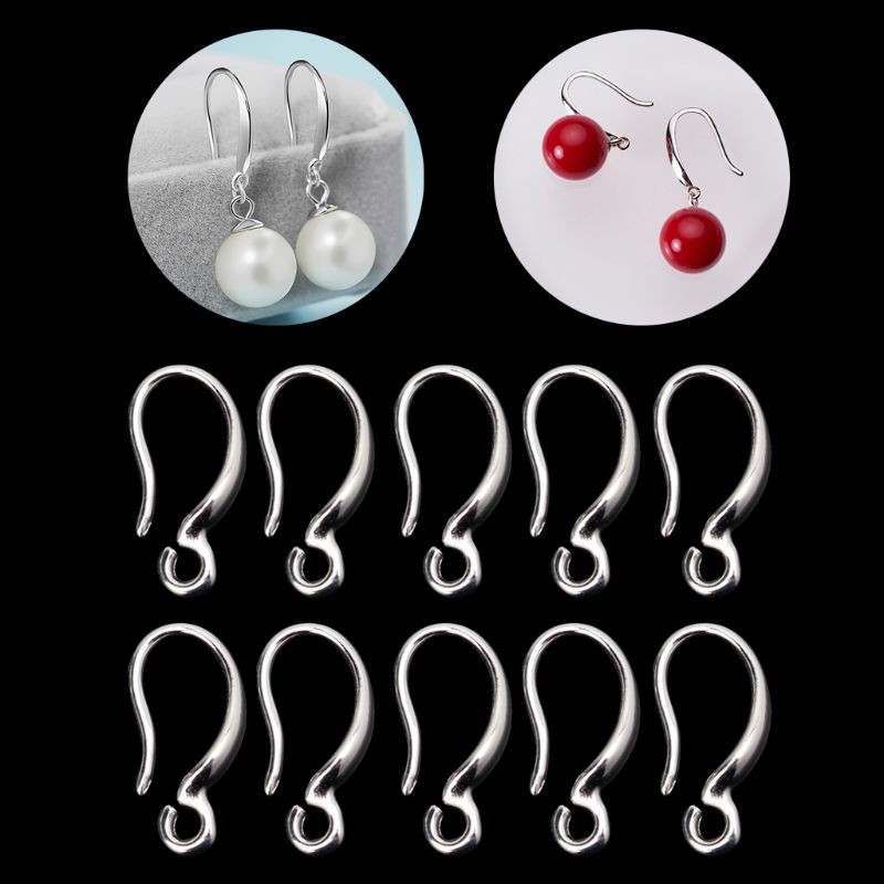 ❤❤ 10 Pcs S925 Silver Plated French Ear Hook Ear Wire Earrings DIY Jewelry Findings