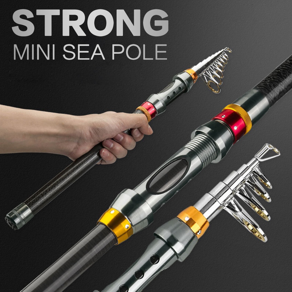 SIECHI Spinning Fishing Rod 1.8m-3.6m Telescopic Rod Carbon Fiber Portable Travel  Fishing Pole for Saltwater Fishing Tackle