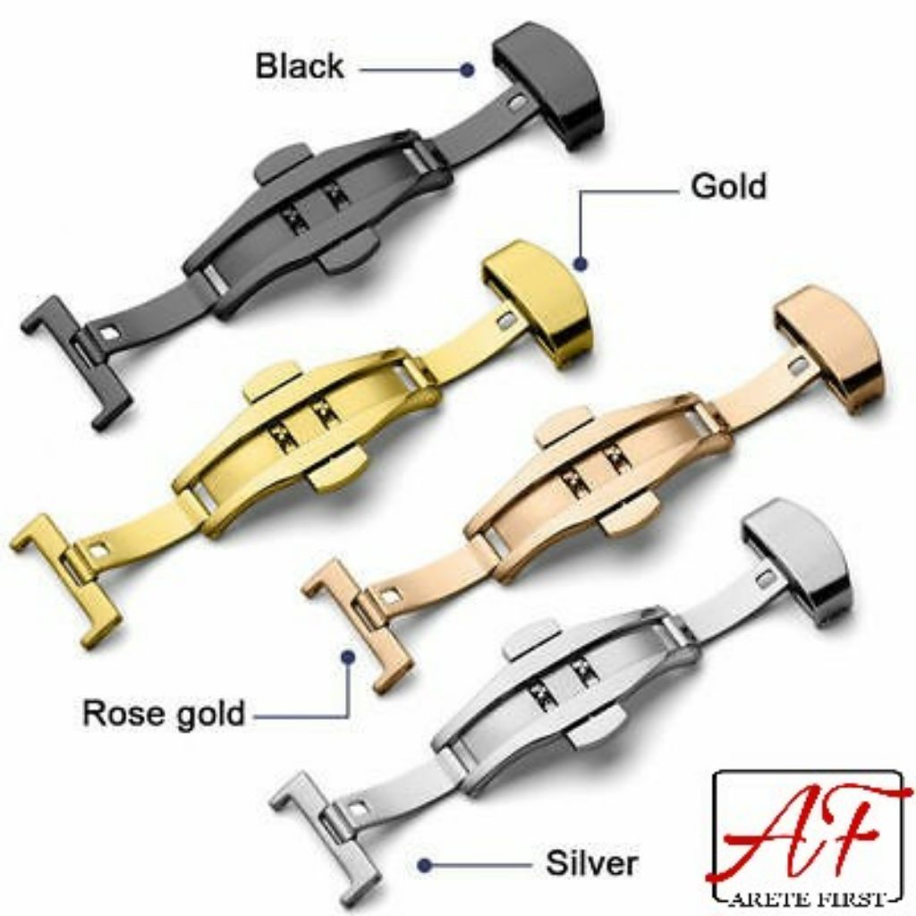 Stainless Steel Deployment Watch Clasp With Push Button Clasp 14mm