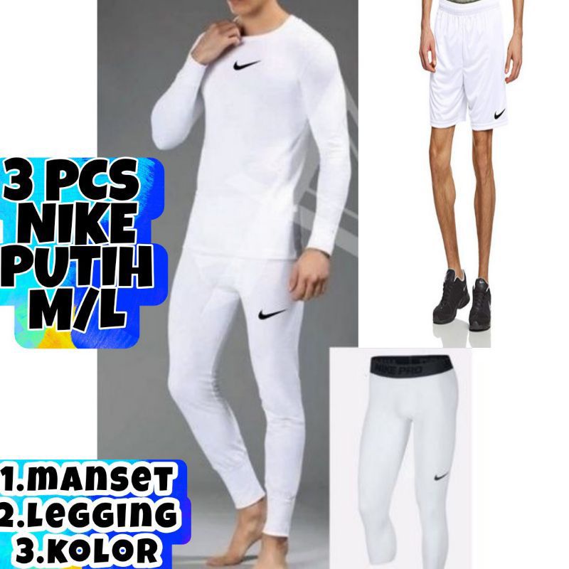 PUTIH Full SET Men's Sports Suit White Cuff Shirt White Cuff Pants