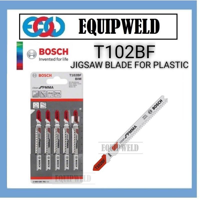 Lames De Scie Sauteuse Bosch PRO Plastics PMMA Clean T102BF - Lot De 2, Pour Acrylique Jusqu'à 20 Mm