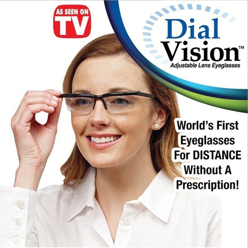 AS SEEN ON TV! Dial Vision Adjustable Lens Eyeglasses Glasses For Reading, Distance, Myopia