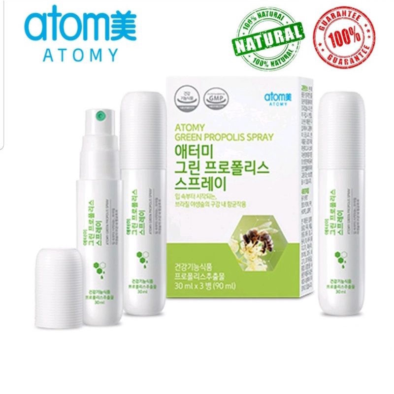 Korea Atomy Green Propolis Spray 30ml 艾多美綠蜂膠噴霧 (3tube/box) | Shopee ...