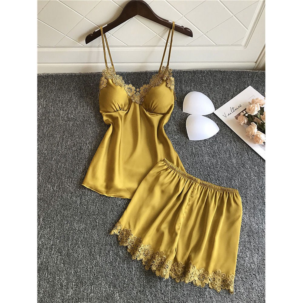 Ice Silk Sexy Thin Long Sleeved Two Piece Pajamas