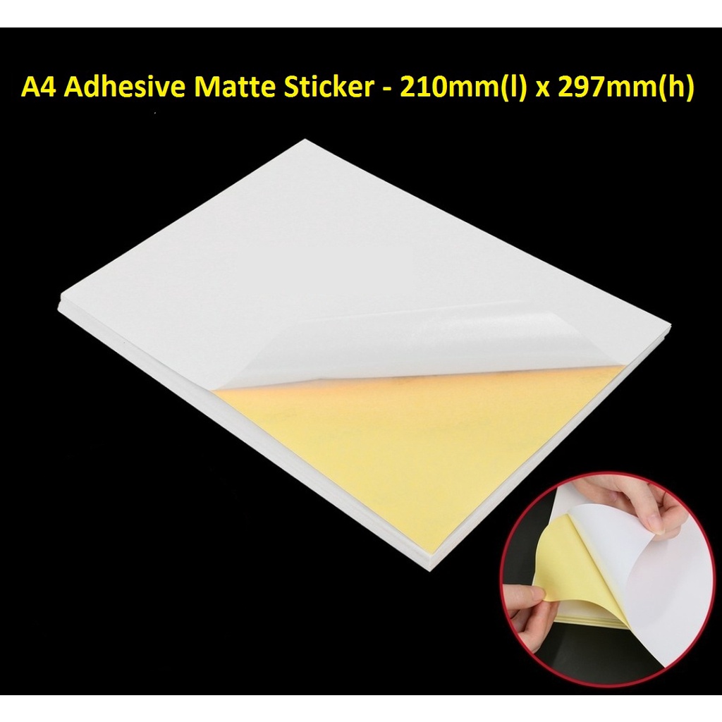 (SG Seller) A4 Adhesive Paper THICK Sticker Matte/Glossy Label Free