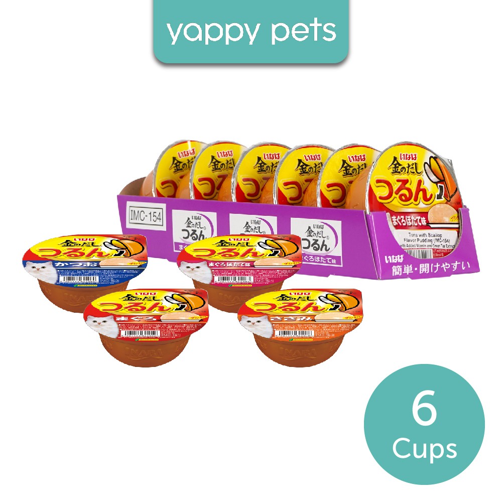 Ciao Tsurun Pudding Cup Wet Cat Food (65g x 6) Meal Topper, Carton