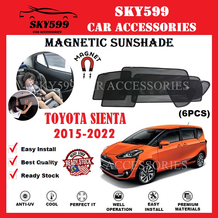 toyota sienta 2015-2022 epic magnetic sunshade [6pcs]