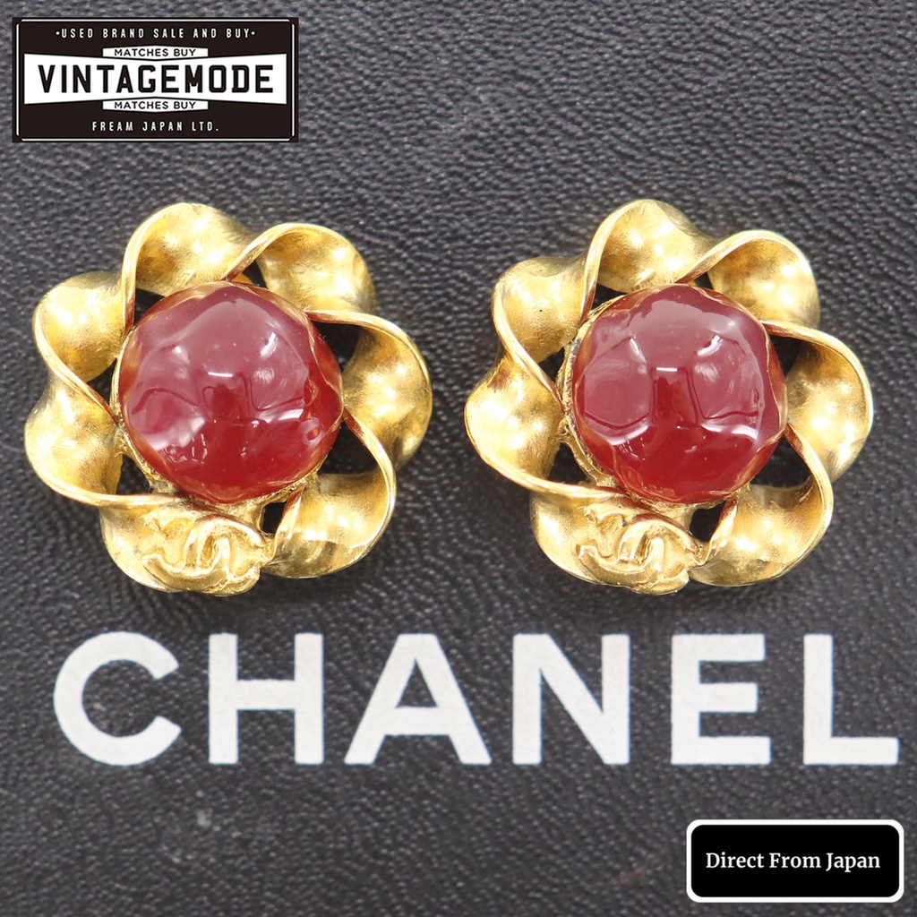 Red clearance chanel earrings