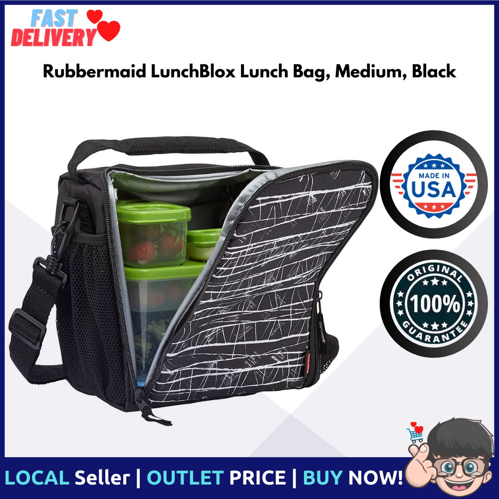 Rubbermaid LunchBlox Lunch Bag Medium Black Etch Black