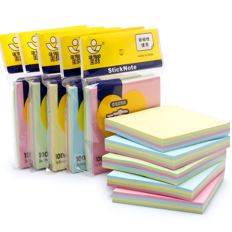 100 Sheets Creativity Color Paper Memo Pad Sticky Notes Bookmark Post