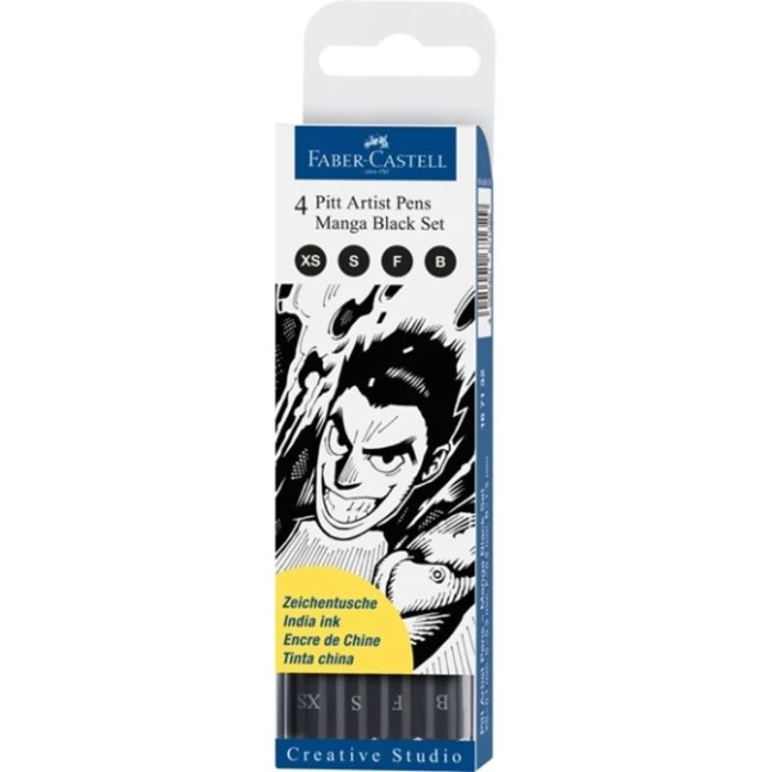 Faber-Castell PITT Artist Pen Manga Black 4 Wallet